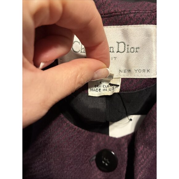 Christian Dior Authentic Purple Black Long Sleeve Blazer Jacket 8 Medium - Picture 7 of 8